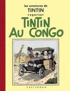Libro en francés blanco / negro Tintín au Congo