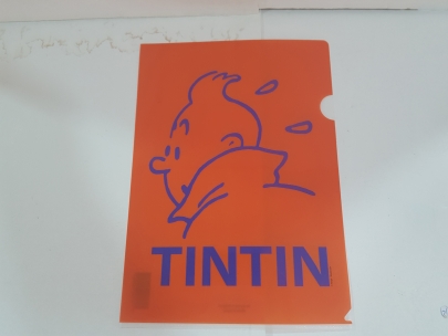 Dossier silueta Tintin fondo naranja