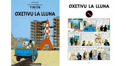 Libro Tintín traducido al Asturiano Objetivo