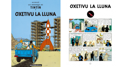 Llibre Tintn traduit al Asturi Objectiu