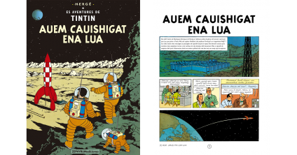 Libro Tintn traducido al Arans Aterrizaje