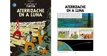 Libro Tintn traducido al Aragons Aterrizaje