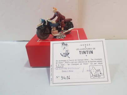 Figura pixi Tintín amb moto