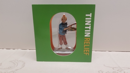 Figura metl.lica Tintn amb paleta de pintures