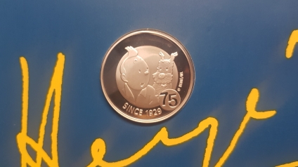 Moneda 75 Aniversari aparici Tintn