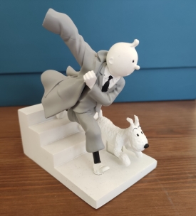 Figura Tint�n Orella escap�ada b/n.