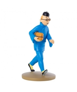 Figura resina Tintn amb paquet Lotus blau