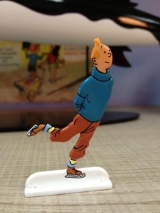 Figurita de metal - Tint�n patinando