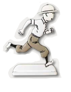 Figureta met�l.lica plana Tintin Congo blanc i negre