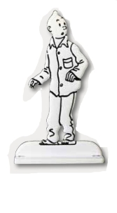 Figurita Tint�n met�lica plana de El Cetro de Ottokar