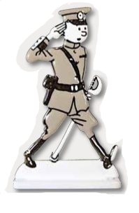 Figurita met�lica plana  Tint�n oficial Oreja rota