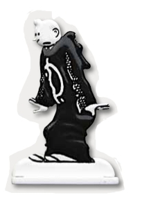 Figurita Tint�n met�lica, Cigarros Fara�n, blanco y negro