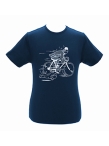 Camiseta azul Tintin bicicleta adulto