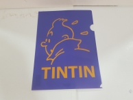 Dossier silueta Tintin fons violeta