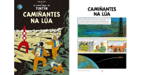 Libro Tintín traducido al Gallego Aterrizaje