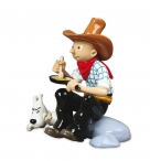 Figura de plom a color Tintn en Amrica