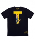 Camiseta negra con T en amarillo infantil