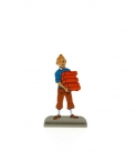 Figura metlica plana Tintn con libros
