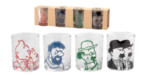 Vasos Tint�n y Mil�, Haddock, Tornasol y Hern�ndez y Fern�ndez