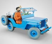 Coche Jeep azul Willys, escala 1/8, aventura Objetivo La Luna