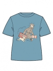 Camiseta azul Tintn y Mil maleta adulto