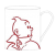 Taza blanca de Tintín Taza blanca de Tintín