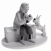 Figura resina de Tintin y Milú con cava Figura resina de Tintin y Milú con cava